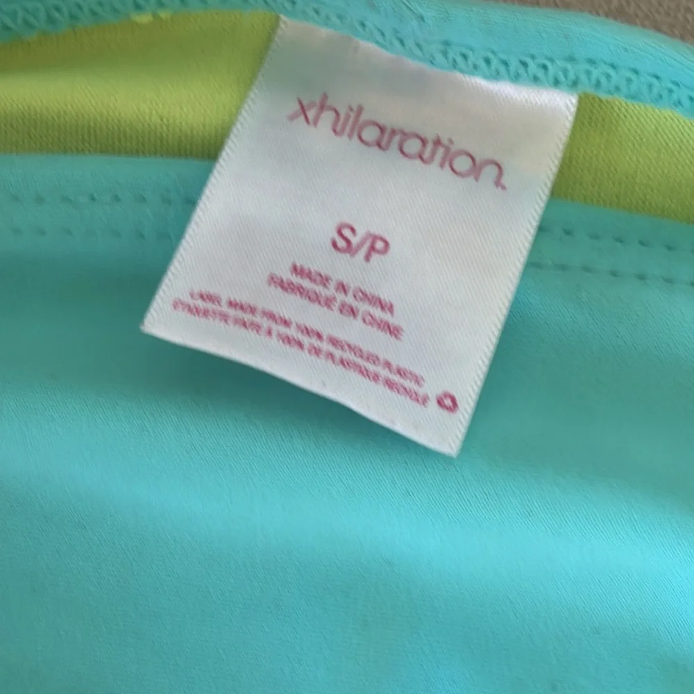 Xhilaration | Blue and Yellow Bikini Bottom with dude ties and scrunched back